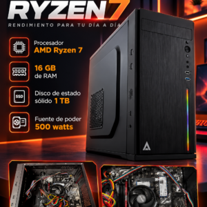 Computadora de Escritorio AMD Ryzen 7 – 16GB RAM – SSD 1TB